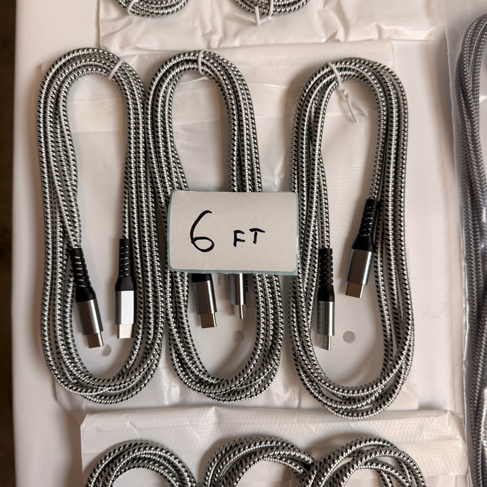 Lot of 13 Mixed USB C to USB C 60W Fast Charging Cables 6ft 10ft Braided Type - Picture 3 of 6